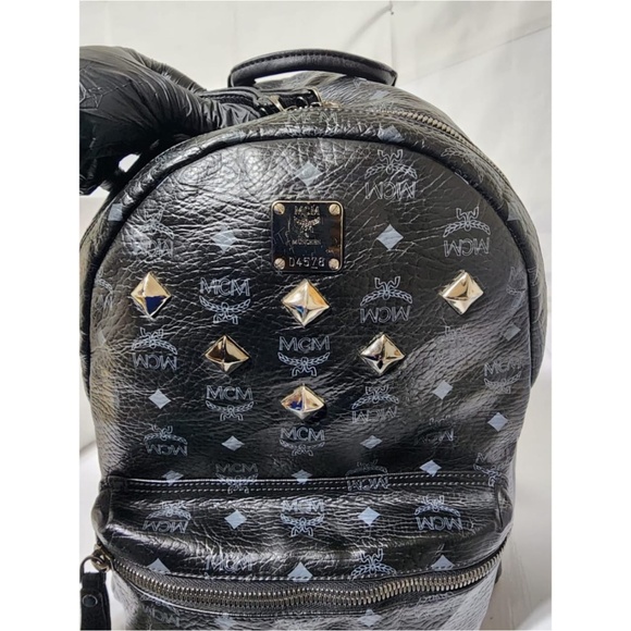 Authentic MCM Visetos Medium Sprinkle Stud Stark Backpack Black main image 8